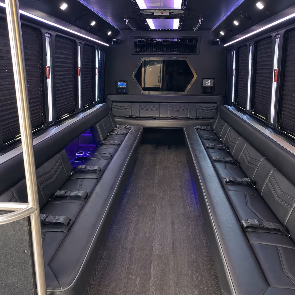 las cruces 18 passenger party bus interior