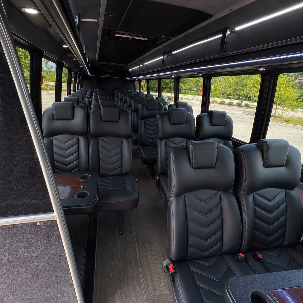 las cruces 28 passenger minibus interior