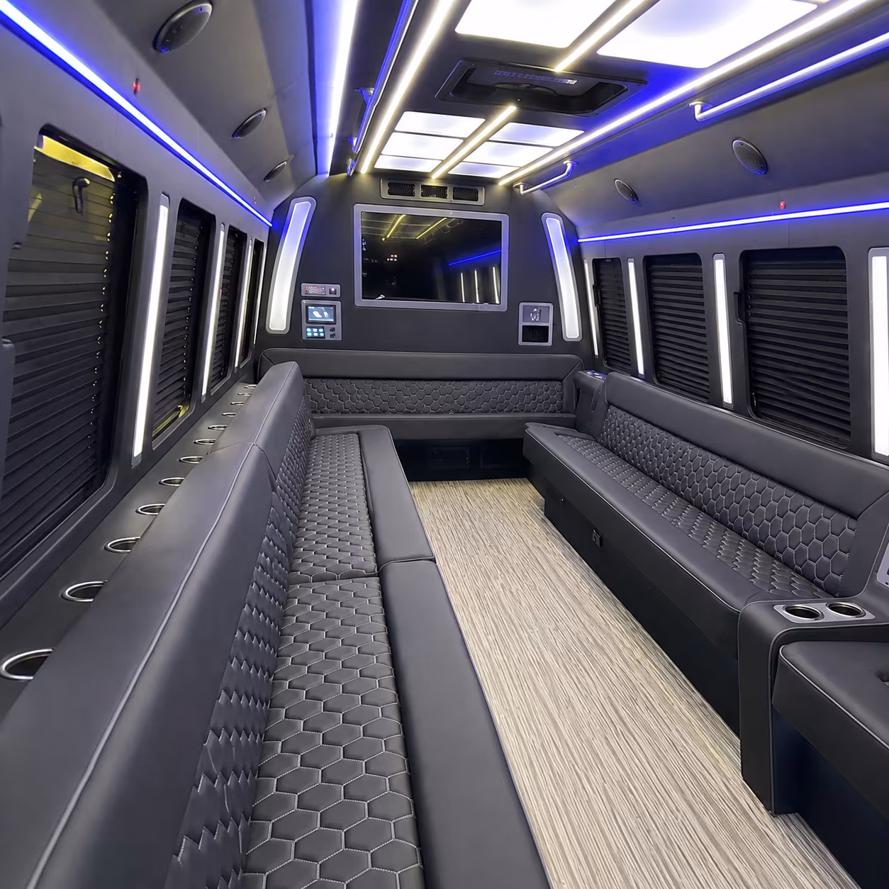 las cruces 40 passenger party bus inside