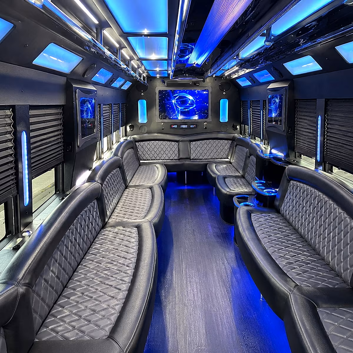 las cruces 50 passenger party bus interior
